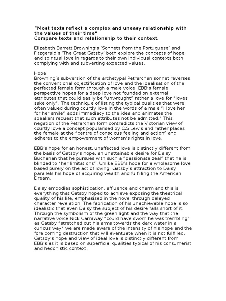 intertextual perspectives gatsby and browning hsc the great gatsby